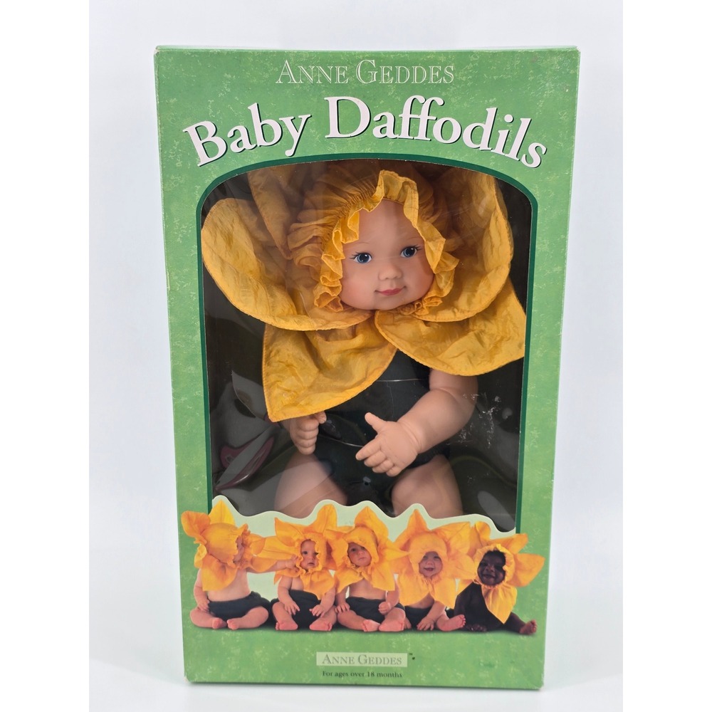 Anne Geddes Baby Daffodils Collector Doll 1999 Unimax 526571 Yellow Flower Green